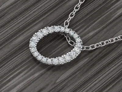 Jewelry Alphabet Pendant O 3D print model