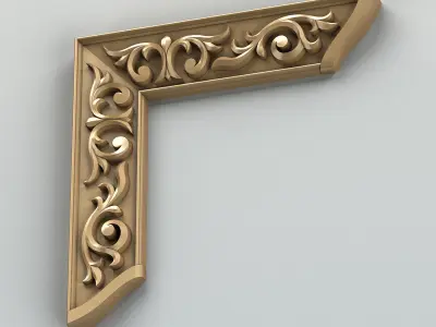 Carved decor corner 001 3D model