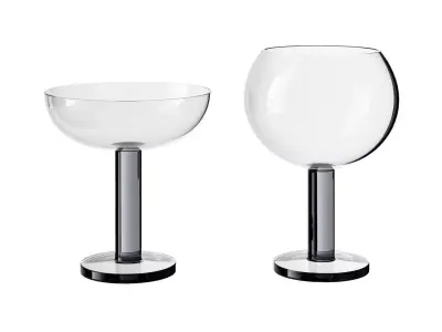 Puck Balloon and Coupe Glasses by Tom Dixon 3D model