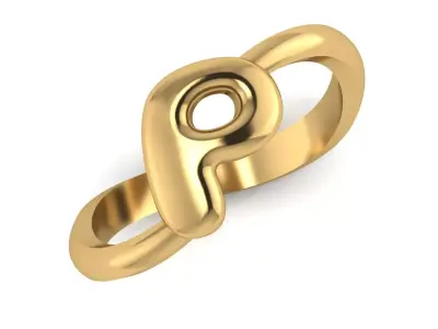 P alphabet baypass ring 3D print model