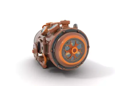 Steampunk Engine Gauge model pack Low-poly 3D model