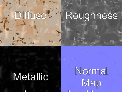 Stylized Cobblestone Square Cracked Pattern model pack Low-poly 3D model