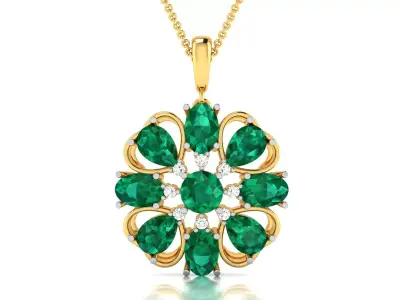 Women Pear Stone Pendant 3DM STL OBJ FBX Render Details 3D print model