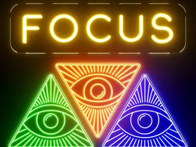 Third Eye Focus Neon Signs 3D model