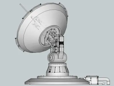 Sci-Fi Parabolic Antenna - High Detail Level 3D print model Low-poly 3D model