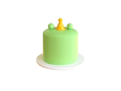 Low-Poly Birthday Cake 05 Low-poly 3D model
