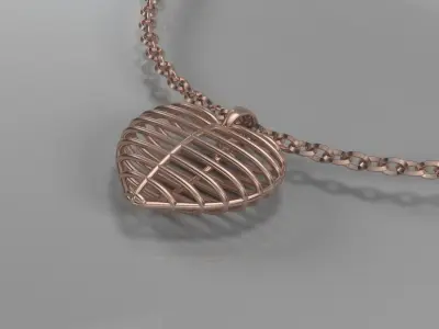 Heart pendant 3D print model