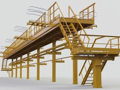 Staircase conveyor belt 3D model