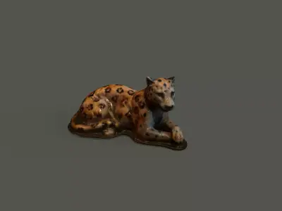 Ceramic Leopard - Game Ready Scan Low-poly 3D model