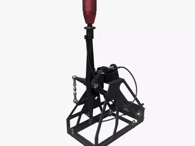 Short Shifter 01 - Variation A - Red Low-poly 3D model