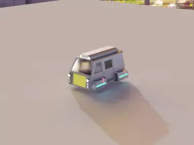 Car Sci fi Low-poly 3D model