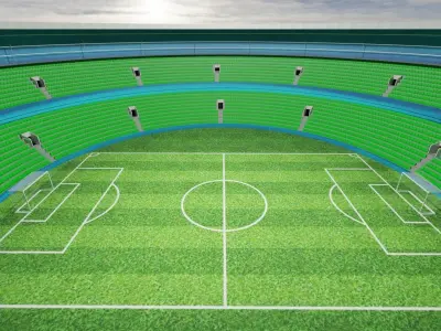 Football Stadium  Low-poly 3D model 3