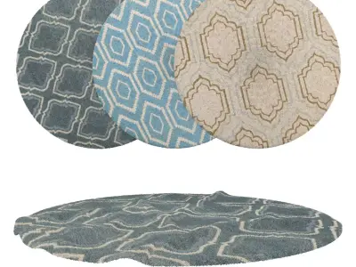 Round Rug Set 213 3D model