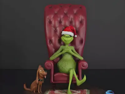 The Grinch 3D Diorama - Christmas Edition 3D print model
