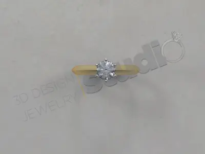 Luxury diamond solitaire ring 3D print model