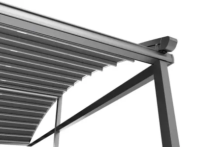 Motorized Pergola 2a stainless steel satin polished 3D model