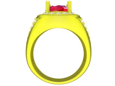 A7846 Oval Ruby Diamond Fashion Women Ring 3D Model 3D print model