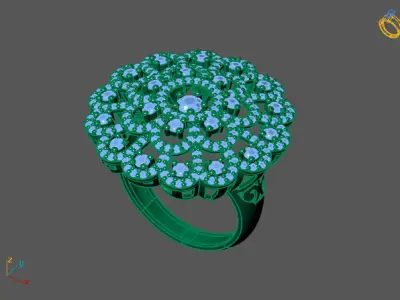 STL 3DM Print Ready Women Diamond Ring Lightweight Printable  3D print model 110