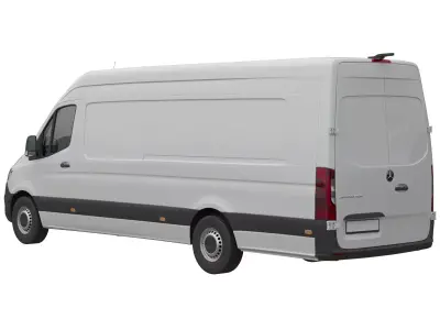 Mercedes Sprinter Detailed interior ExtraLong High Roof 2023 3D model