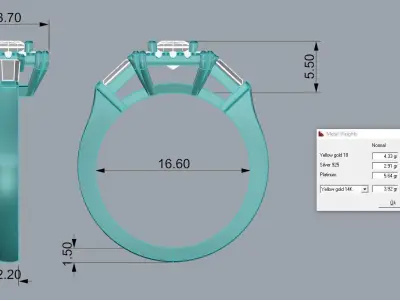 Jewelry Ring Gold 3D print model 12
