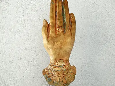 Victorian Brass Hand Paperweight 3D model