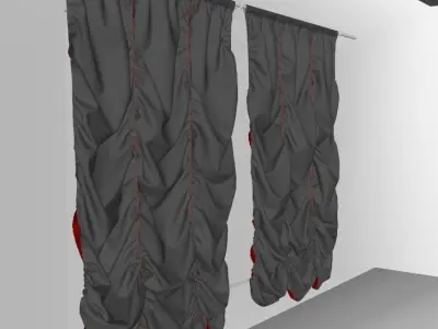 Marvelous Designer and 3DS Max Curtains01 Smallest 3D model