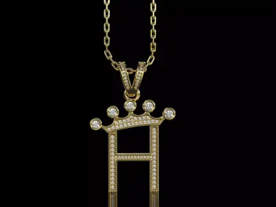 H letter pendant 3D print model