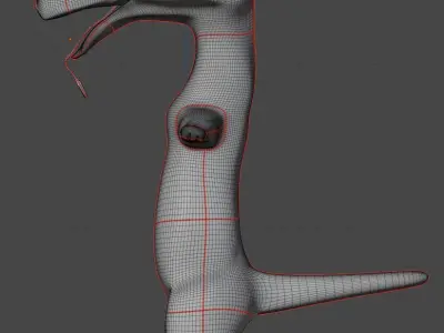 komodo dragon humanoid from indonesia 3D model