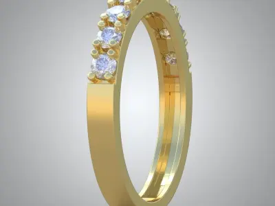 Diamond ring 0549 3D printable model Free 3D print model