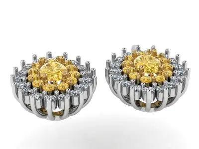 Oval Cluster Earring 1370 3D print model