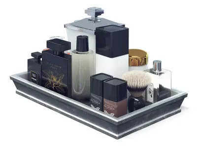 Cosmetics Set 3D Model bathroom vanity tray 3D model