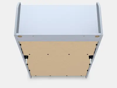 HAUGA chest of drawers with 3 drawers and shelf 3D model