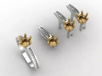 Ring Earring Pendant STL Ready For Print 3D print model