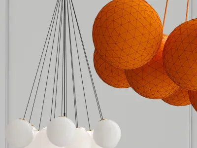 OGDEN chandelier with balls hanging from it 3D model
