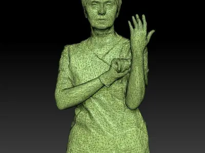 Female surgeon putting on sterile gloves 133 Low-poly 3D model