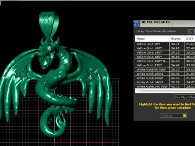 FLYING  TRAGON PENDANT P3D PRINTABLE MODEL  3D print model