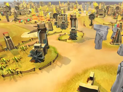 Toon Level Desert Low-poly 3D model