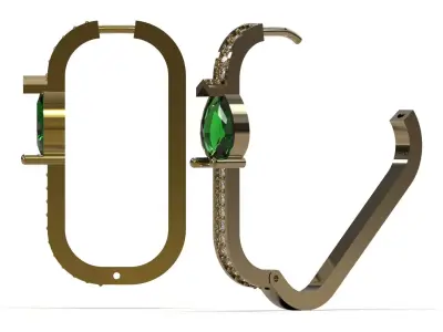 3D File Modern Hoop cad Earrings model je0165 3D print model