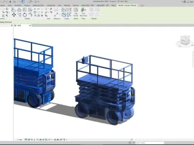 MS-08-PARAMETRIC SCISSOR LIFT PLATFORM 3D MODEL REVIT FAMILY  3D model