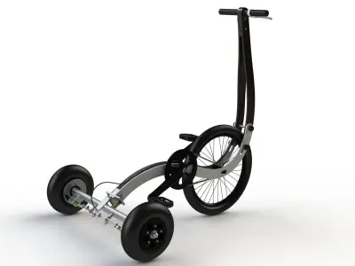 Halfbike tricycle with wheels 3D model