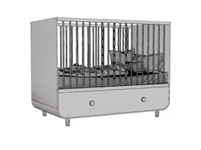 Ikea baby cot 3D model