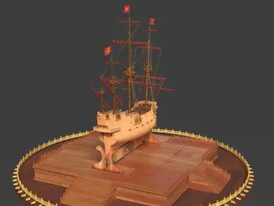 Chinese ancient sail ship   3D model