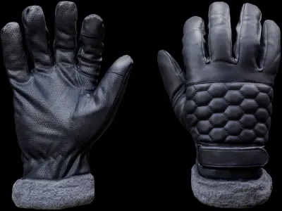 Winter Gloves 004 Low-poly 3D model