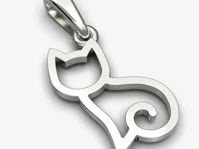 Pendant cat  3D print model