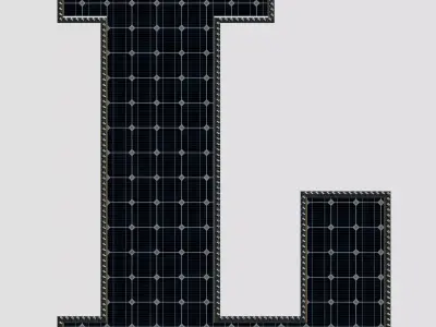 Solar Panel Letter - L 3D model