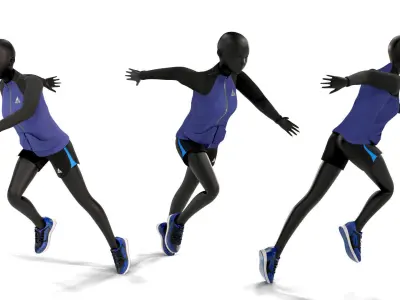 Woman mannequin Rigged in Blender Low-poly 3D model