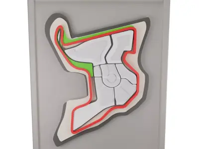 Mandalika Map Low-poly 3D model