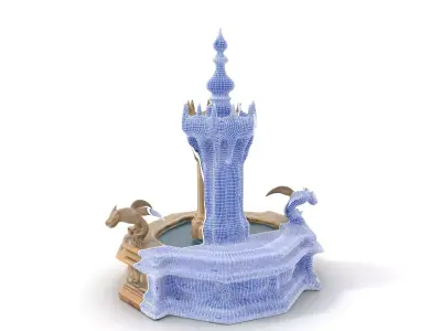 Gothic Dragon Fountain model pack Low-poly 3D model