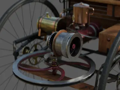 1886 Benz Patent Motorwagen Low-poly 3D model