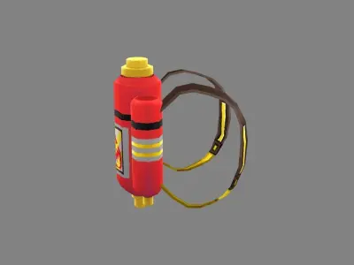 Cartoon Backpack - Fire Extinguisher Low-poly 3D model